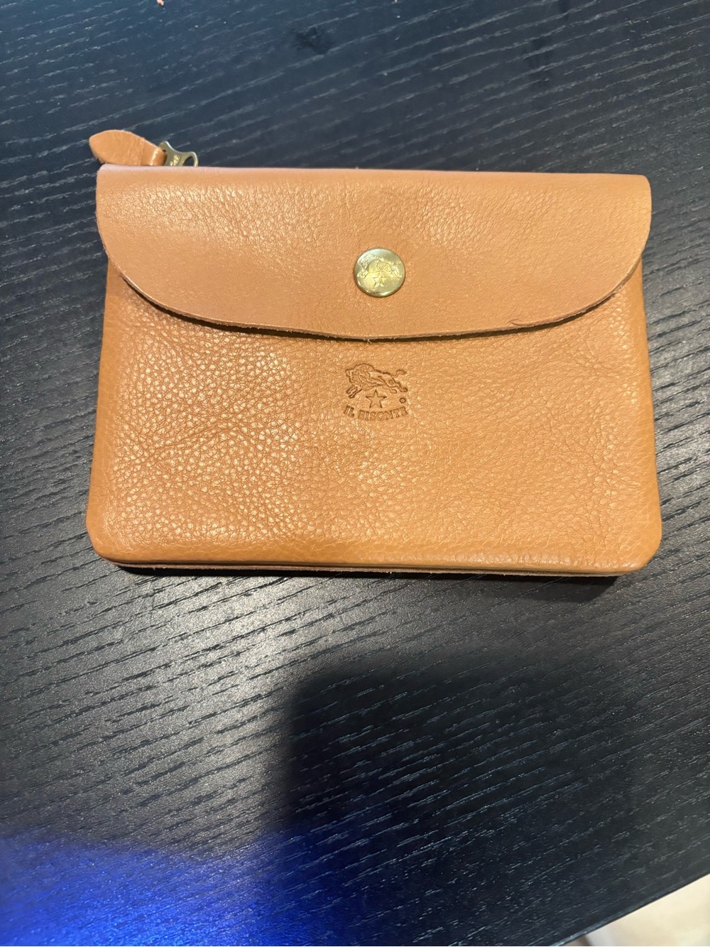 IL BISONTE Tan Leather Snap Envelope